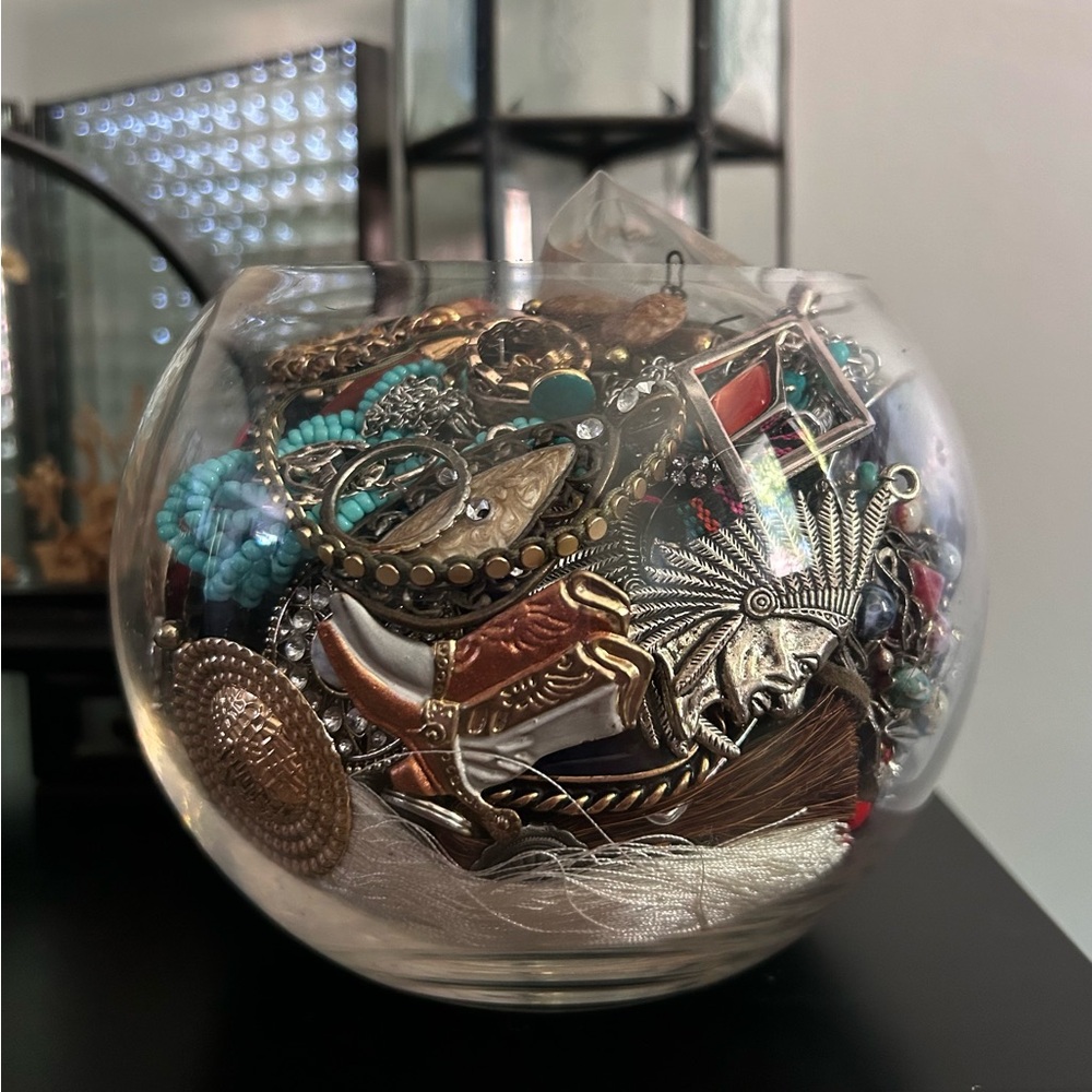 (SOLD) Western / Boho Mystery Jewelry Jar